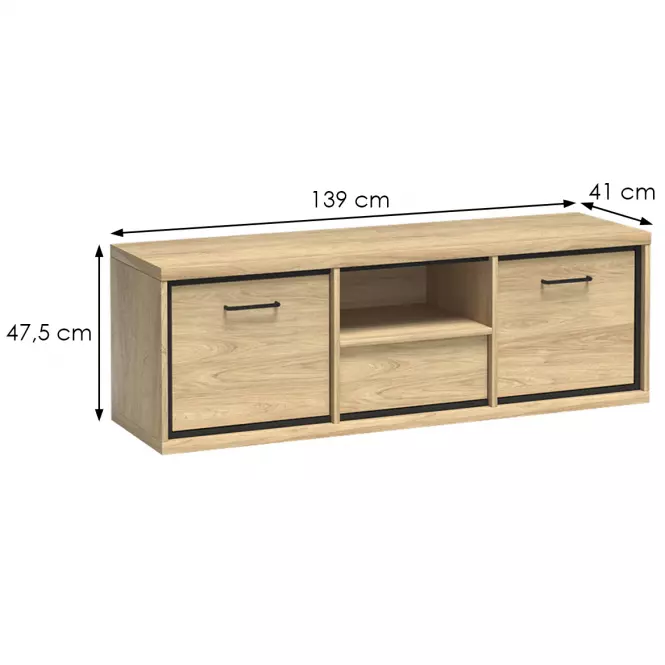 Szafka RTV M12 Mediolan Natural Hikora