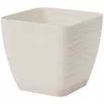 Doniczka Sahara Petit kwadrat z podstawką 15 cm beżowa