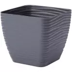 Doniczka Sahara Petit kwadrat z podstawką 15 cm antracyt