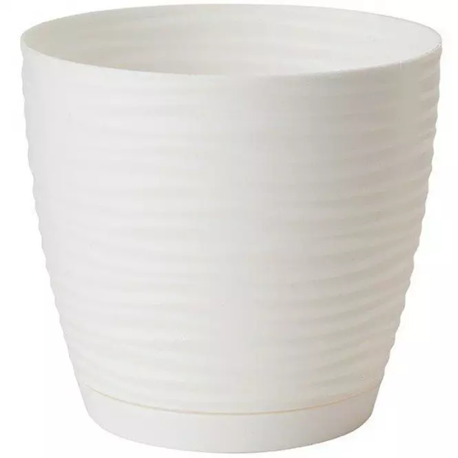 Sahara Petit okrągła z podstawką 13 cm biała