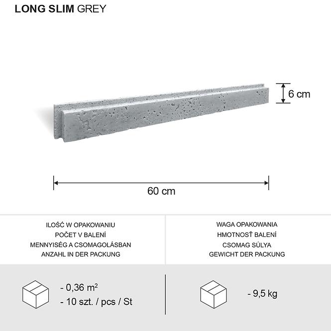 Kamień Betonowy Long Slim Grey