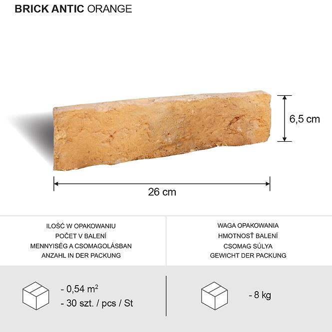 Kamień Gipsowy Brick Antic Orange