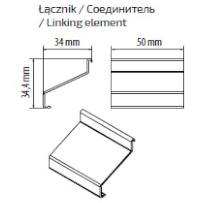 Łącznik balkonowego profilu okapowego 2 szt brąz 50 x 34 x 34,4 mm