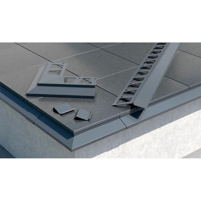 Łącznik balkonowego profilu okapowego  2 szt grafit 50 x 34 x 34,4 mm