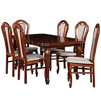 Zestaw stół i krzesła Demeter 1+6 jasny orzech