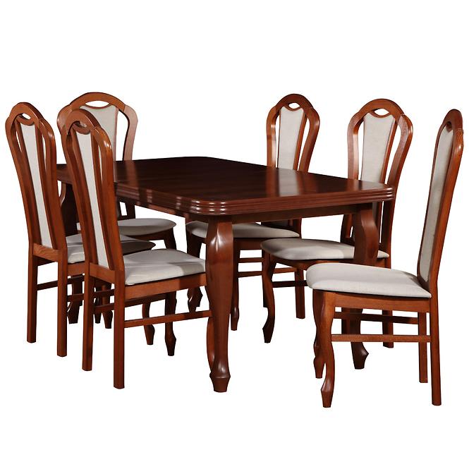 Zestaw stół i krzesła Demeter 1+6 jasny orzech