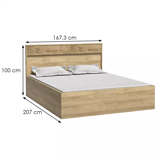 Łóżko M9 Mediolan 160x200 Deska Natural Hikora