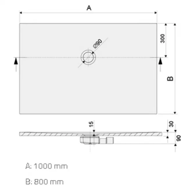 Brodzik B-M/Open 80x100x1.5