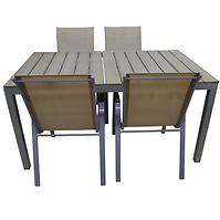 Komplet stół Polywood + 4 krzesła taupe