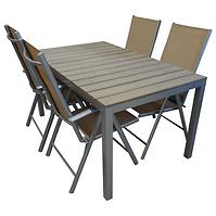 Komplet stół Polywood + 4 krzesła Porto taupe