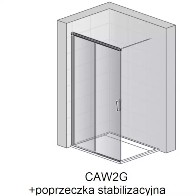 Walk-in z elementem przesuwnym CAW2G1201207