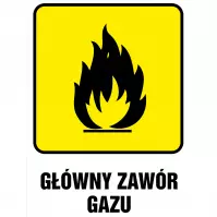 Tabliczka  ˝Główny Zawór Gazu˝ 148x210mm