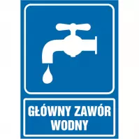Tabliczka  ˝Główny Zawór Wodny˝ 148x210mm