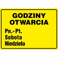 Tabliczka  ˝Godziny Otwarcia˝ 210x297mm