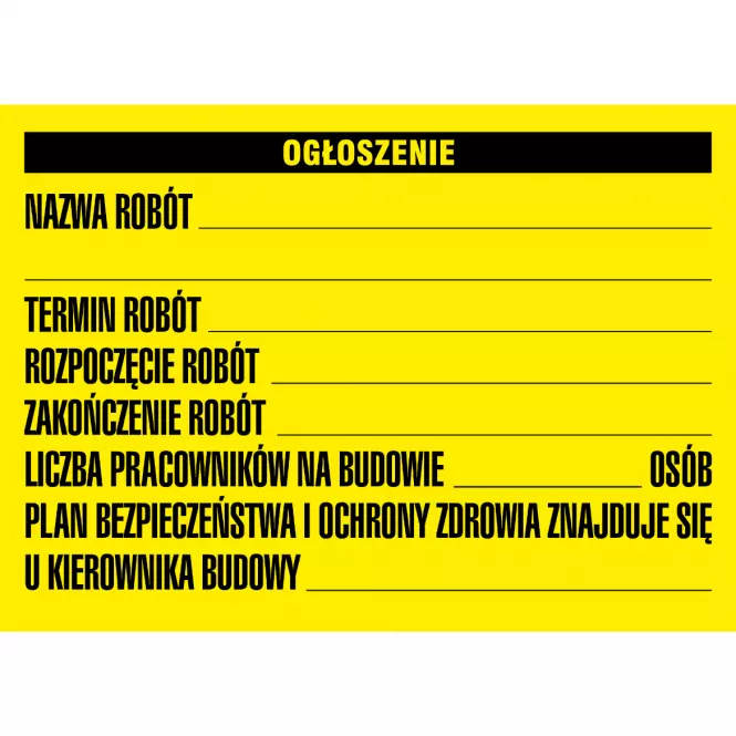Tablica Informacyjna 495x650mm