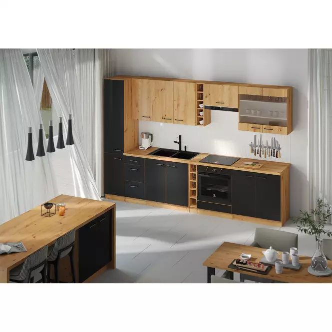 Szafka kuchenna Modena  80zl 2f bb czarny/dąb artisan,8
