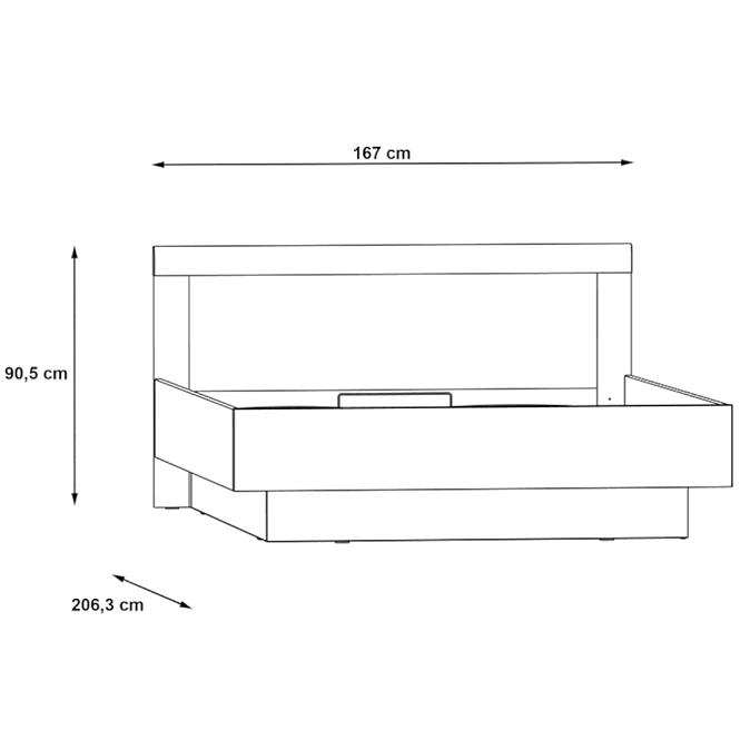 Łóżko Julietta 167 JLTL167-C289 z pojemnikiem beton/biały połysk