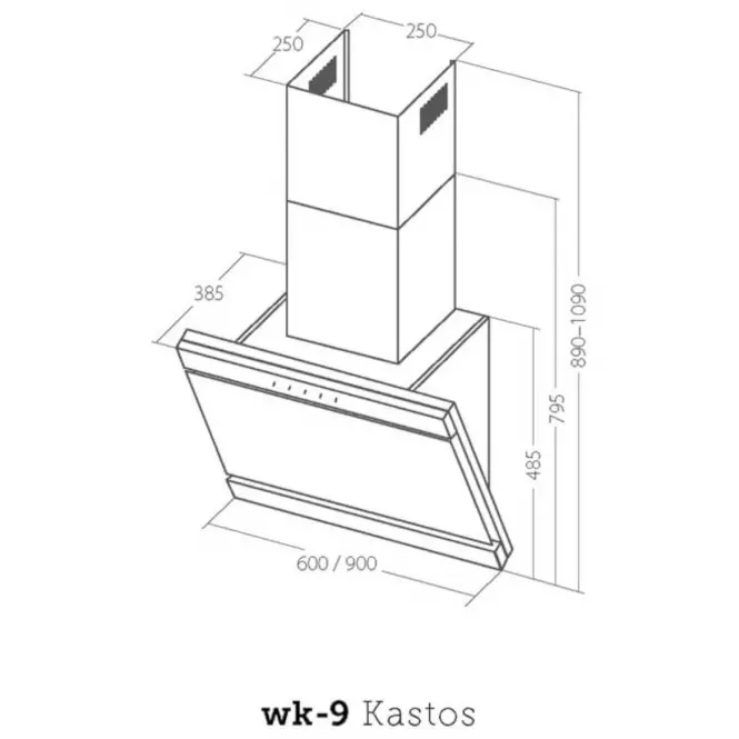 Okap WK-9 Kastos NEW PRO 60 Czarny