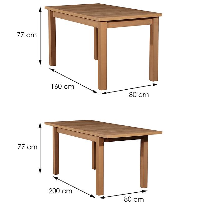 Stół rozkładany ST28 160/200x80cm dąb wotan