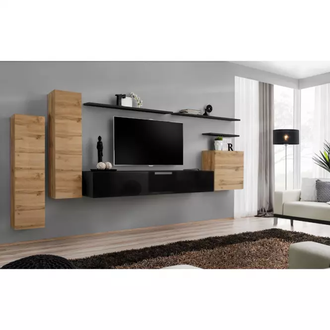 Szafka RTV Wisząca Switch SW1 Czarny