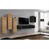 Meblościanka Switch III Wotan/Czarny
