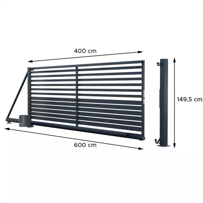 Brama uniwersalna przesuwna Fen z automatem 149.5x400  RAL7016 MDS W10254