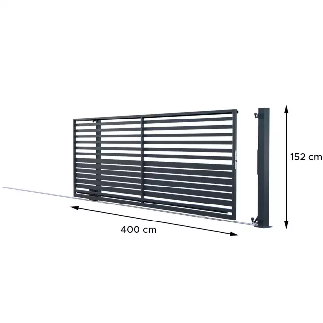 Brama uniwersalna przesuwna bez przeciwwagi Fen z automatem 152x400 W10256