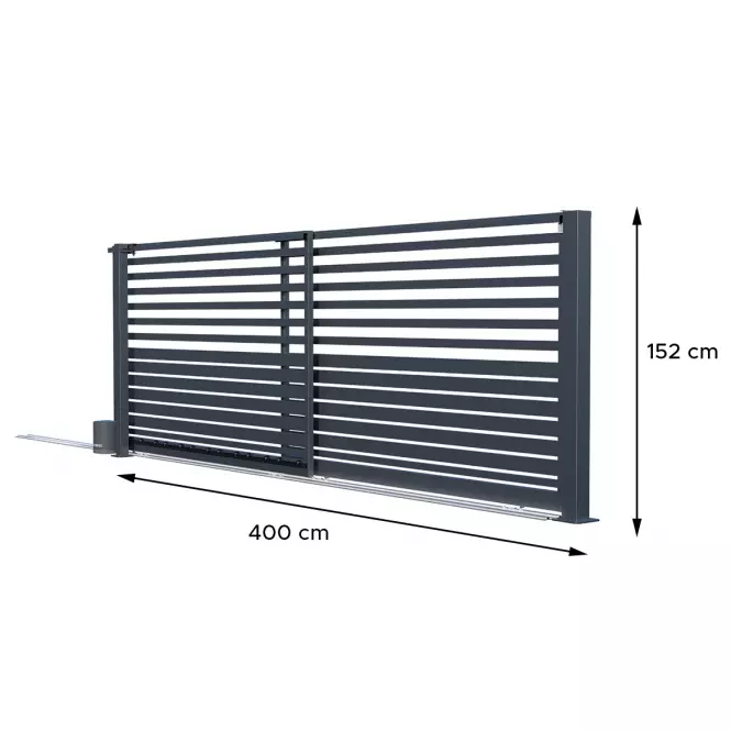 Brama przesuwna teleskopowa Fen z automatem  152x400 W10257