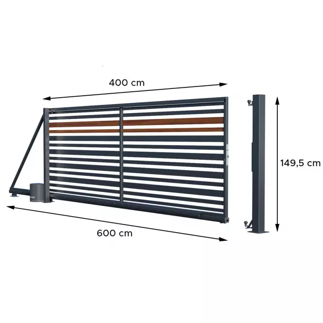 Brama uniwersalna przesuwna Ora z automatem 149.5x400 W10296