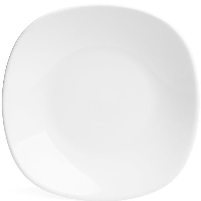 Ceramiczny talerz kwadratowy głęboki 23cm biały