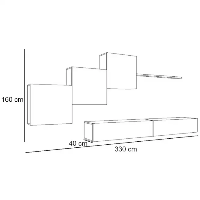 Meblościanka Switch X Wotan/Czarny,2