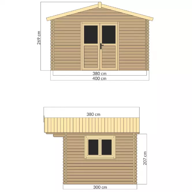 Domek ogrodowy MAX 4x3 m bez podłogi