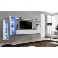 Meblościanka Switch Szkło+LED XI Biały