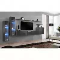 Meblościanka Switch Szkło+LED XI Grafit