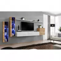 Meblościanka Switch Szkło+LED XI Wotan/Biały
