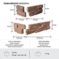 Kamień Betonowy Roma Brown Narożnik