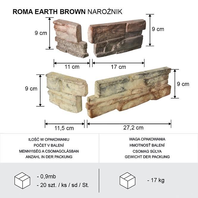 Kamień Betonowy Roma Earth Brown Narożnik