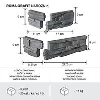 Kamień Betonowy Roma Grafit Narożnik