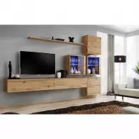 Meblościanka Switch XIX szkło + LED  Wotan
