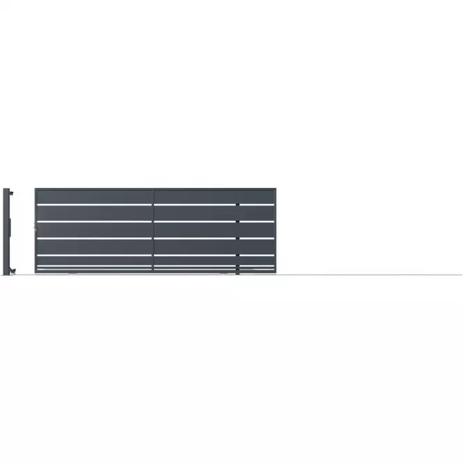 Brama przesuwna bez przeciwwagi OPAL prawa 152x400 ZN RAL7024 MDS W10244