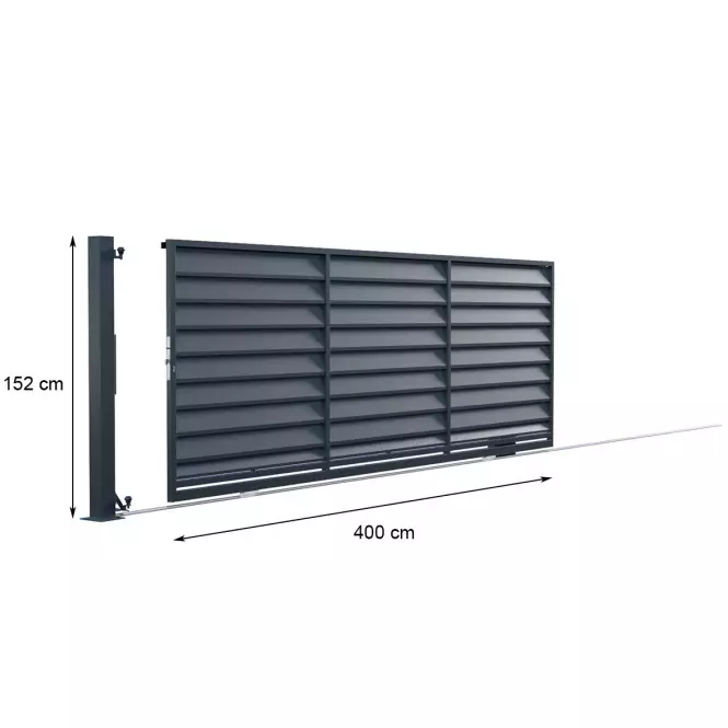 Brama przesuwna bez przeciwwagi z automatem MISTRAL prawa 152x400 W10264