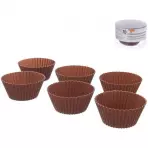 Forma silikon na muffinki 6 szt. brąz