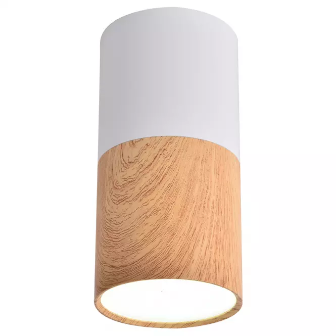 Tuba 1x25W GU10 Drewniany biały śr. 5.8 cm