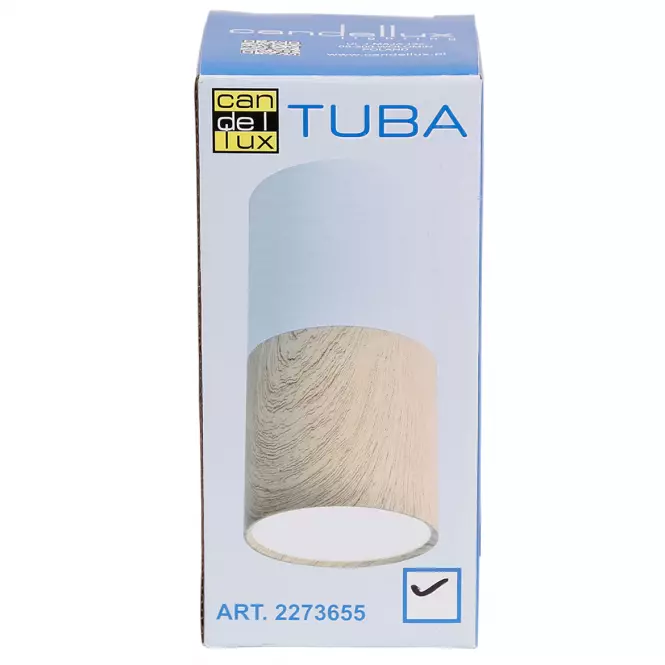Tuba 1x25W GU10 Drewniany biały śr. 5.8 cm