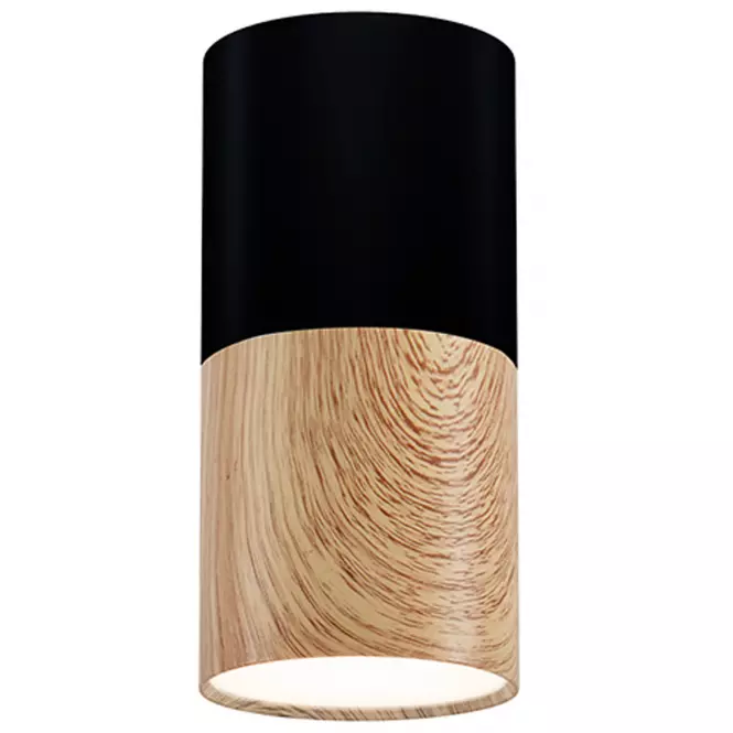 Tuba 1x15W GU10 Drewniany czarny śr. 5.8 cm