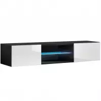 Szafka RTV Fly 33 Biały/Czarny + LED