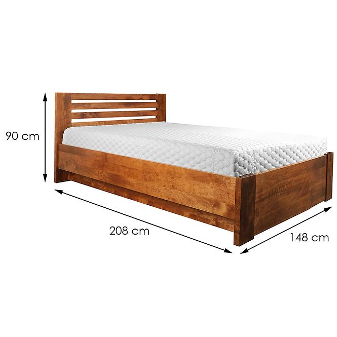 Łóżko drewniane Bergen Plus 140x200 Olcha