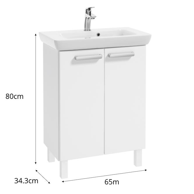 Zestaw szafka z umywalką CAPRI D65 2D0S biały