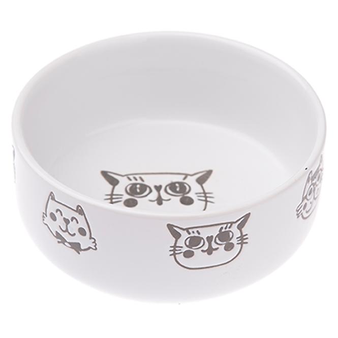 Miska dla kota 300ml ceramiczna biała kk4118