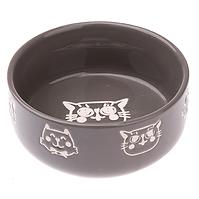 Miska dla kota 300ml ceramiczna szara kk4117